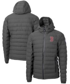 Men's Boston Red Sox  Cutter & Buck Gray Mission Ridge Repreve Eco Insulated Puffer Full-Zip Jacket