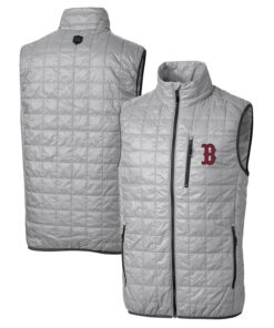 Men's Boston Red Sox Cutter & Buck Gray Rainier Full-Zip Puffer Vest