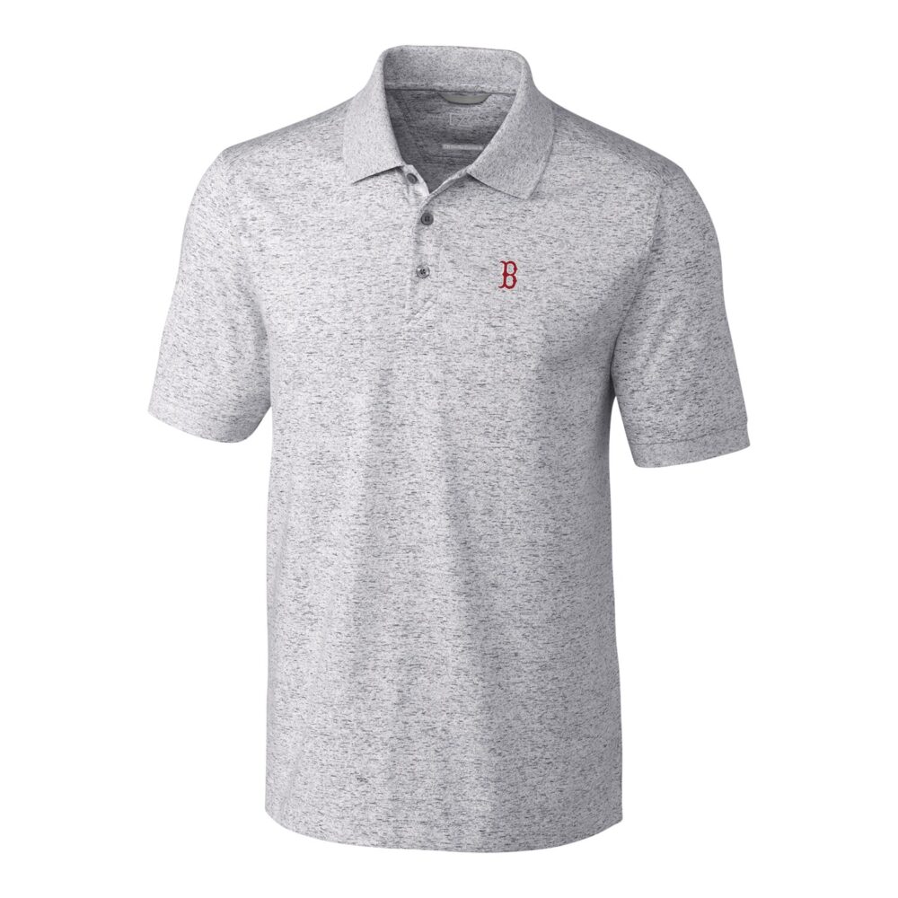 Men's Boston Red Sox Cutter & Buck Heather Gray Big & Tall Advantage Space Dye Polo