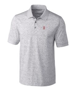 Men's Boston Red Sox Cutter & Buck Heather Gray Big & Tall Advantage Space Dye Polo