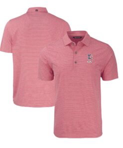 Men's Boston Red Sox  Cutter & Buck Heather Red Stars & Stripes Big & Tall Forge Eco Heather Stripe Stretch Recycled Polo