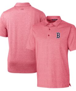 Men's Boston Red Sox Cutter & Buck Heathered Red Forge Stretch Polo