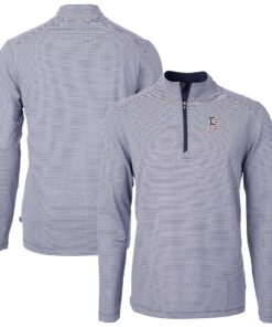 Men's Boston Red Sox  Cutter & Buck Navy Americana Logo Big & Tall Virtue Eco Pique Recycled Quarter-Zip Pullover Top