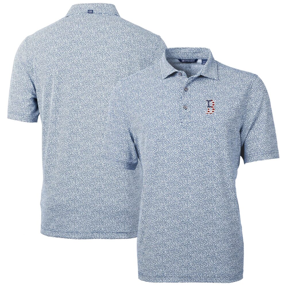 Men's Boston Red Sox  Cutter & Buck Navy Americana Logo Virtue Eco-Pique Botanical Recycled Polo