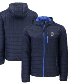 Men's Boston Red Sox  Cutter & Buck Navy Americana Rainier Primaloft Eco Full-Zip Hooded Jacket