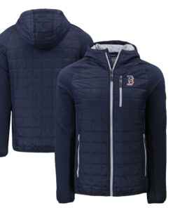 Men's Boston Red Sox  Cutter & Buck Navy Americana Rainier Primaloft Eco Raglan Full-Zip Hybrid Jacket