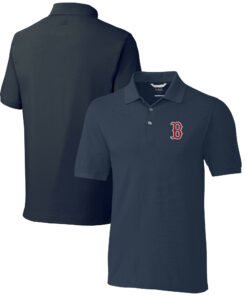 Men's Boston Red Sox  Cutter & Buck Navy Big & Tall Advantage Tri-Blend Pique Polo
