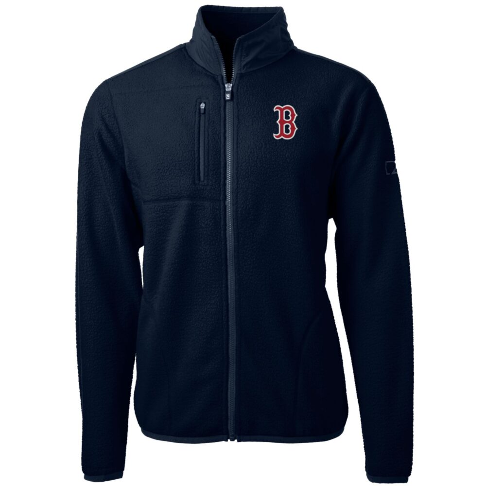 Men's Boston Red Sox Cutter & Buck Navy Big & Tall Cascade Eco Sherpa Fleece Full-Zip Jacket