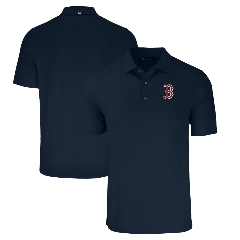 Men's Boston Red Sox  Cutter & Buck Navy Big & Tall Forge Eco Stretch Recycled Polo