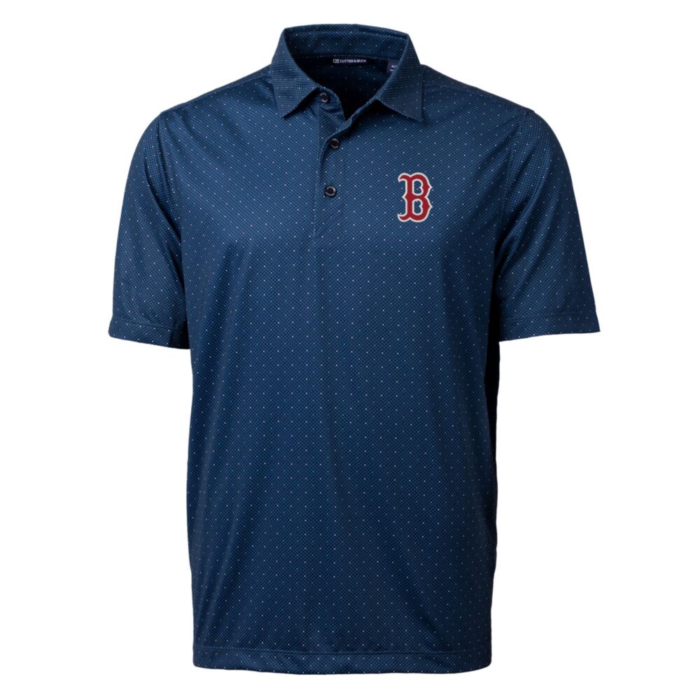 Men's Boston Red Sox Cutter & Buck Navy Big & Tall Pike Double Dot Stretch Polo