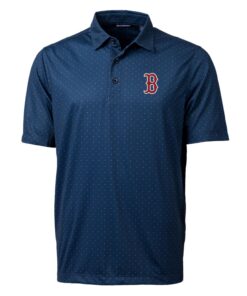 Men's Boston Red Sox Cutter & Buck Navy Big & Tall Pike Double Dot Stretch Polo