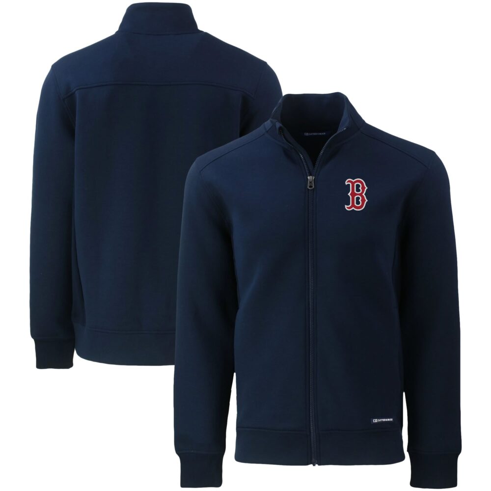 Men's Boston Red Sox  Cutter & Buck Navy Big & Tall Roam Eco Recycled Full-Zip Jacket