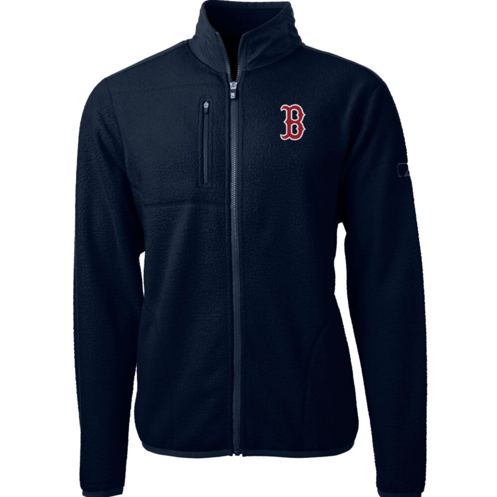 Men's Boston Red Sox Cutter & Buck Navy Cascade Eco Sherpa Fleece Full-Zip Jacket