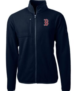 Men's Boston Red Sox Cutter & Buck Navy Cascade Eco Sherpa Fleece Full-Zip Jacket