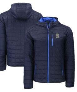 Men's Boston Red Sox  Cutter & Buck Navy City Connect Rainier Primaloft Eco Full-Zip Hooded Jacket