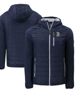 Men's Boston Red Sox  Cutter & Buck Navy City Connect Rainier Primaloft Eco Full-Zip Hooded Jacket