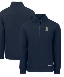 Men's Boston Red Sox  Cutter & Buck Navy City Connect Roam Eco Recycled Quarter-Zip Pullover