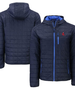 Men's Boston Red Sox  Cutter & Buck Navy Cooperstown Collection Rainier Primaloft Eco Full-Zip Hooded Jacket