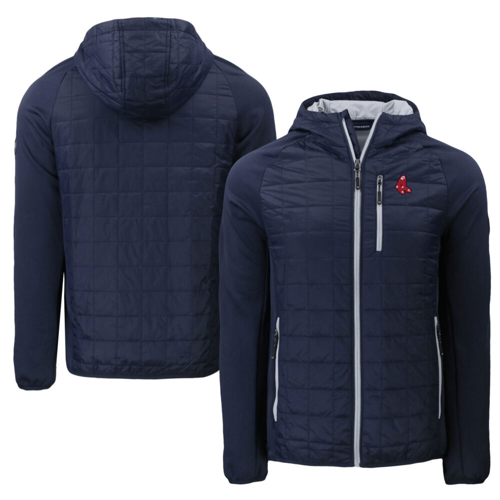 Men's Boston Red Sox  Cutter & Buck Navy Cooperstown Collection Rainier Primaloft Eco Full-Zip Hybrid Jacket