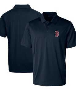 Men's Boston Red Sox Cutter & Buck Navy Prospect Textured Stretch Big & Tall Polo