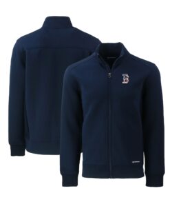 Men's Boston Red Sox Cutter & Buck Navy Stars & Stripes Roam Eco Recycled Full-Zip Jacket