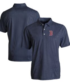 Men's Boston Red Sox  Cutter & Buck Navy/White Big & Tall Pike Eco Symmetry Print Stretch Recycled Polo