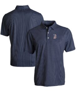 Men's Boston Red Sox  Cutter & Buck Navy/White Stars & Stripes Big & Tall Pike Eco Symmetry Print Stretch Recycled Polo
