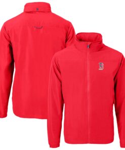 Men's Boston Red Sox  Cutter & Buck Red Americana Logo Charter Eco Knit Recycled Full-Zip Jacket