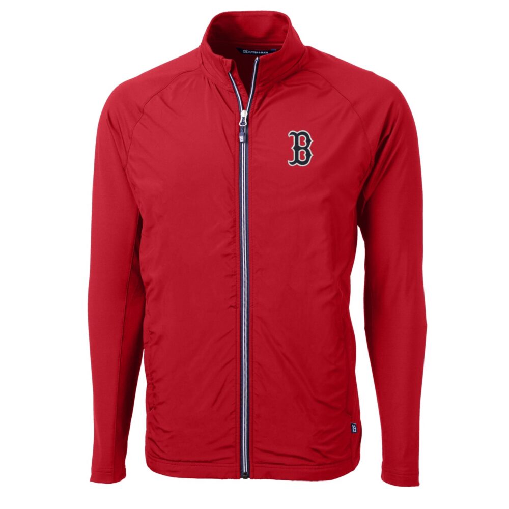 Men's Boston Red Sox Cutter & Buck Red Big & Tall Adapt Eco Knit Full-Zip Jacket