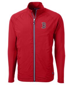 Men's Boston Red Sox Cutter & Buck Red Big & Tall Adapt Eco Knit Full-Zip Jacket