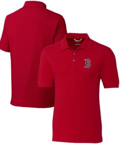 Men's Boston Red Sox  Cutter & Buck Red Big & Tall Advantage Tri-Blend Pique Polo