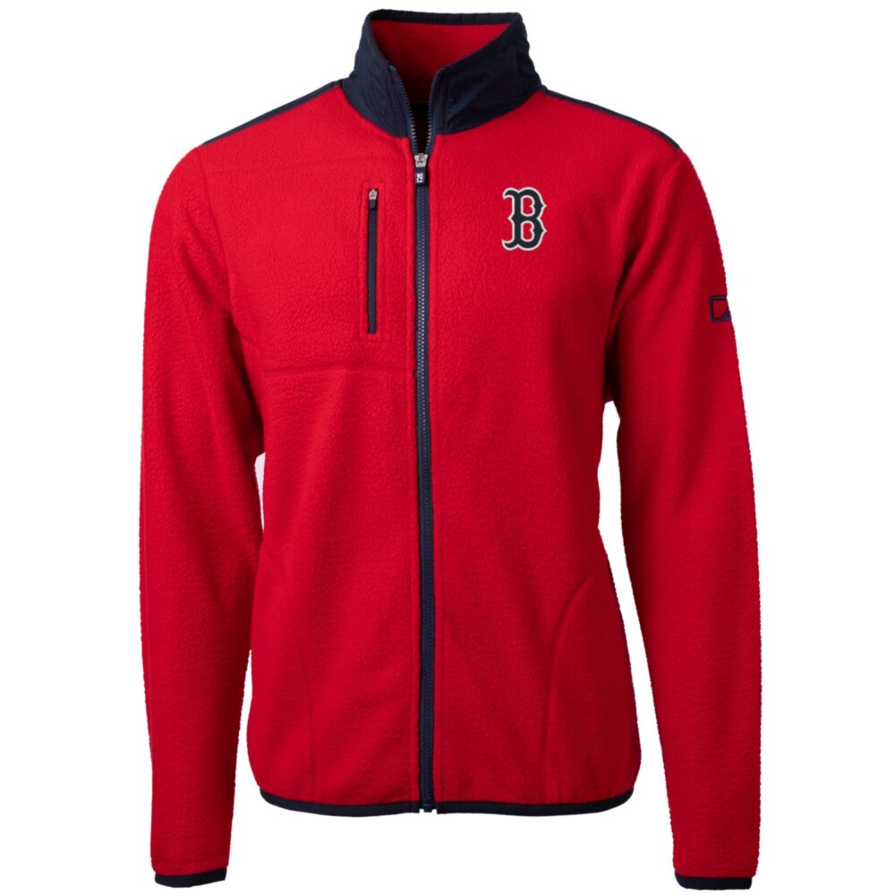 Men's Boston Red Sox Cutter & Buck Red Big & Tall Cascade Eco Sherpa Fleece Full-Zip Jacket