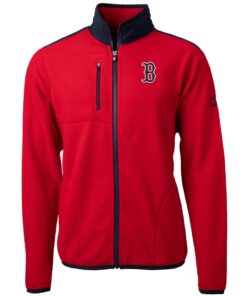 Men's Boston Red Sox Cutter & Buck Red Big & Tall Cascade Eco Sherpa Fleece Full-Zip Jacket