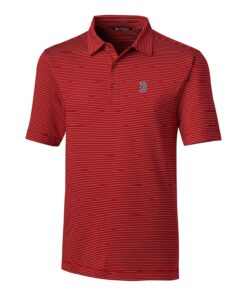 Men's Boston Red Sox Cutter & Buck Red Big & Tall Forge Pencil Stripe Polo