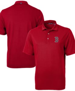 Men's Boston Red Sox  Cutter & Buck Red Big & Tall Virtue Eco Pique Recycled Polo