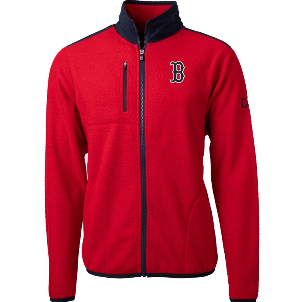 Men's Boston Red Sox Cutter & Buck Red Cascade Eco Sherpa Fleece Full-Zip Jacket
