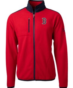 Men's Boston Red Sox Cutter & Buck Red Cascade Eco Sherpa Fleece Full-Zip Jacket