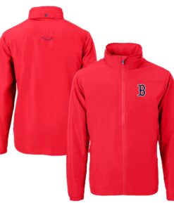 Men's Boston Red Sox Cutter & Buck Red Charter Eco Recycled Full-Zip Jacket