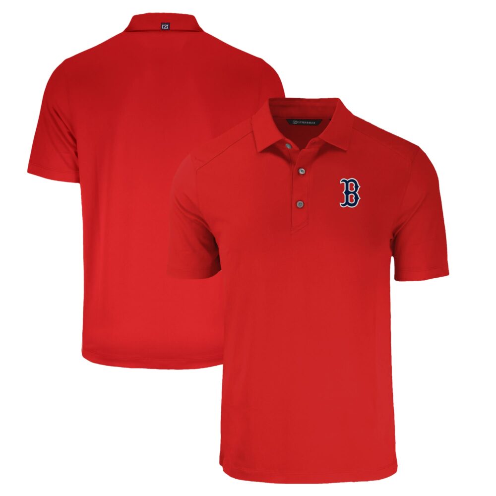 Men's Boston Red Sox  Cutter & Buck Red Forge Eco Stretch Recycled Polo