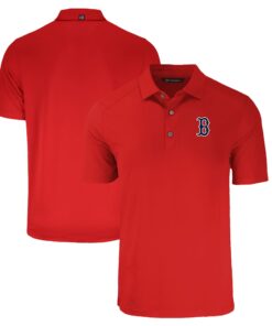 Men's Boston Red Sox  Cutter & Buck Red Forge Eco Stretch Recycled Polo