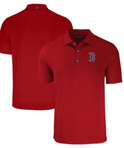 Men's Boston Red Sox  Cutter & Buck Red Forge Eco Stretch Recycled Polo