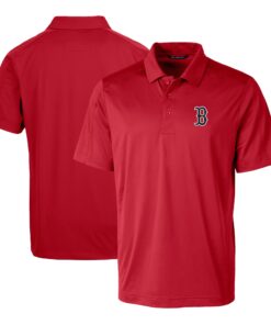 Men's Boston Red Sox Cutter & Buck Red Prospect Textured Stretch Polo