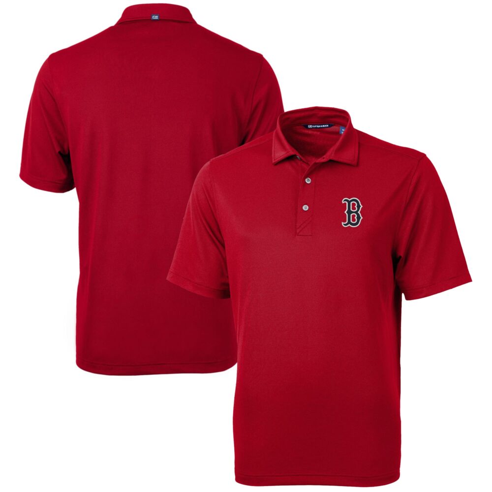 Men's Boston Red Sox  Cutter & Buck Red Virtue Eco Pique Recycled Polo