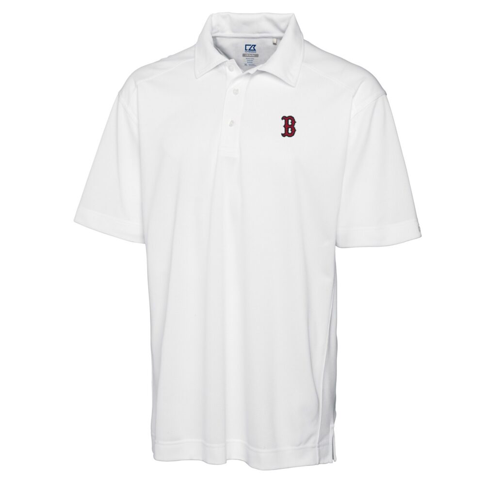 Men's Boston Red Sox Cutter & Buck White Big & Tall DryTec Genre Polo