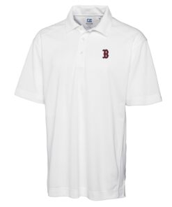 Men's Boston Red Sox Cutter & Buck White Big & Tall DryTec Genre Polo