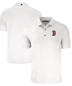 Men's Boston Red Sox  Cutter & Buck White Big & Tall Forge Eco Stretch Recycled Polo
