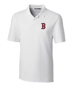 Men's Boston Red Sox Cutter & Buck White Big & Tall Forge Stretch Polo
