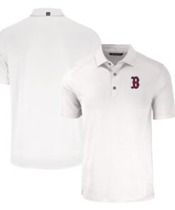 Men's Boston Red Sox  Cutter & Buck White Forge Eco Stretch Recycled Polo