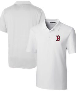 Men's Boston Red Sox  Cutter & Buck White Forge Stretch Polo