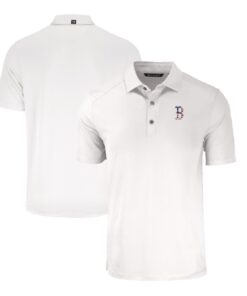 Men's Boston Red Sox  Cutter & Buck White Stars & Stripes Forge Eco Stretch Recycled Polo